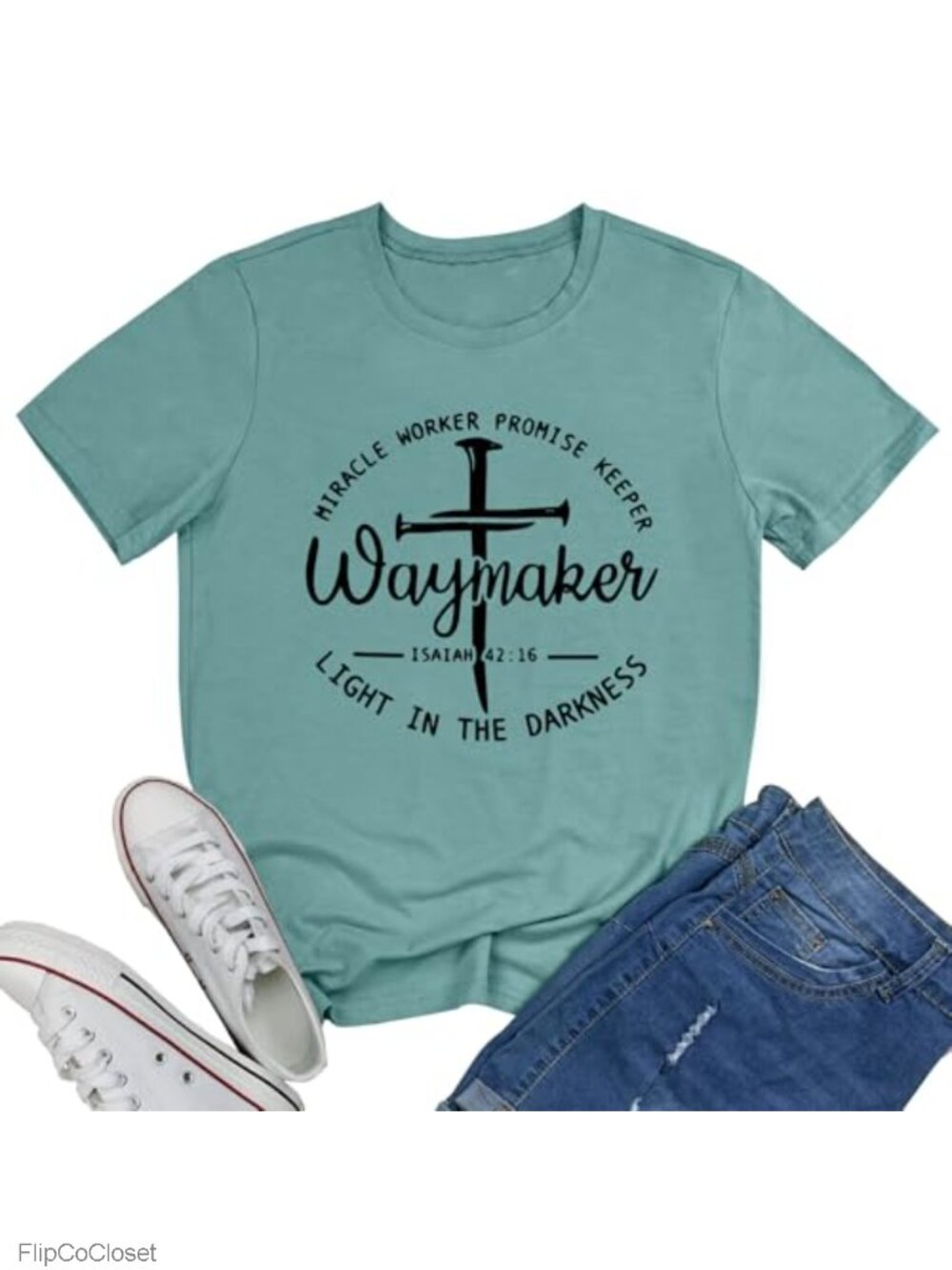 Women's Graphic Tee Faith Letter Print Crew Neck Short Sleeve Top